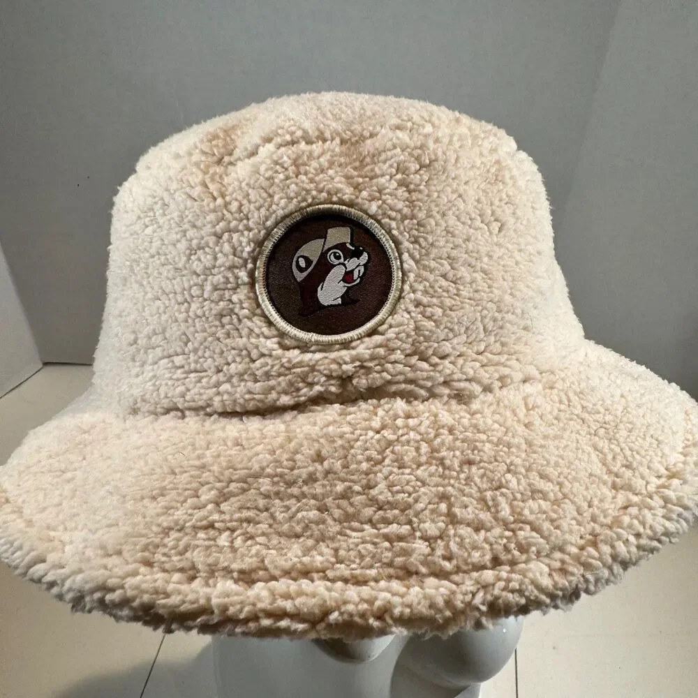 But-ee's Sherpa Beige Lined Bucket Hat Unisex One Size Fits Most New